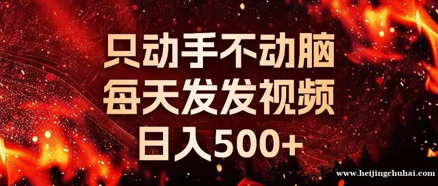 短视频 只动手不动脑 每天发发视频 每日500+